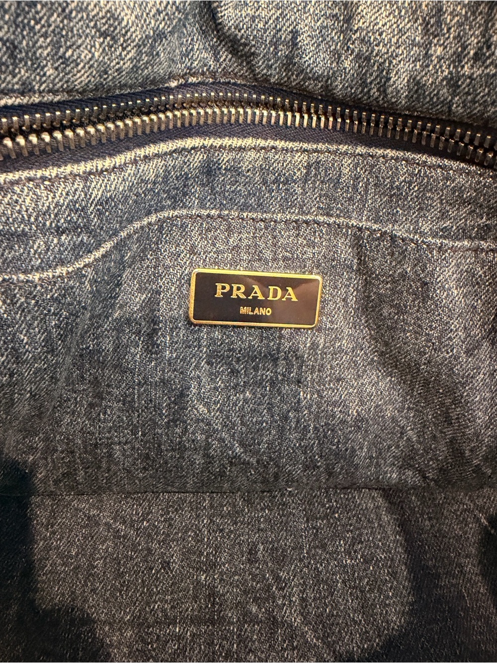 Prada Denim Tote in Washed Blue - Picture 12 of 14